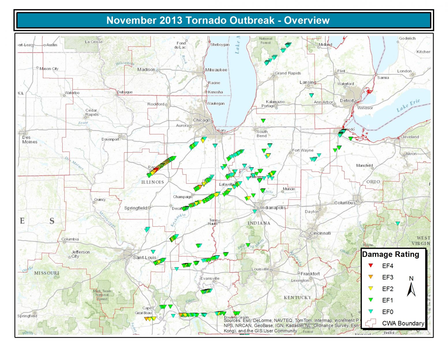 Tornado track overview.  Click image to enlarge.