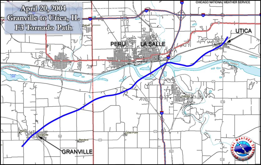 Granville to Utica Tornadoes