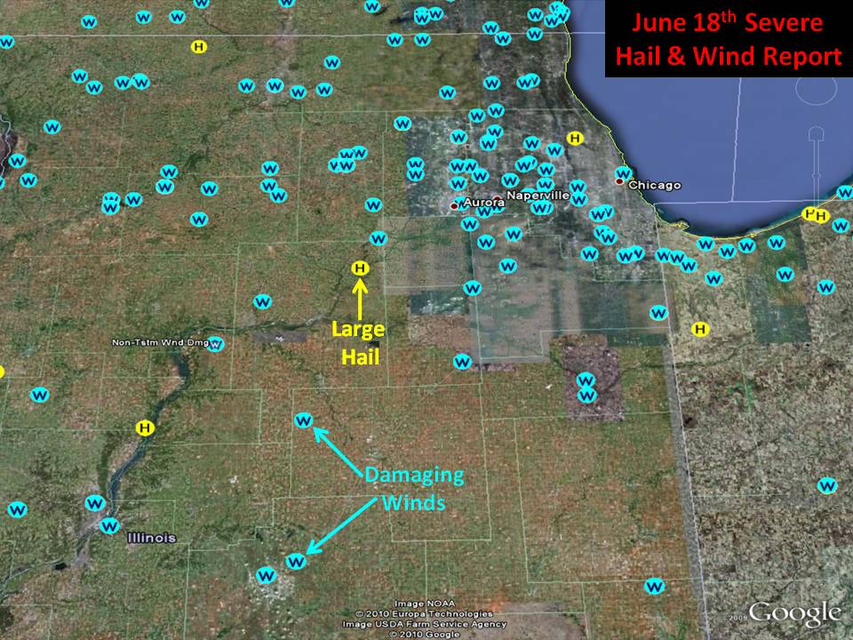 map of june 18th storm reports