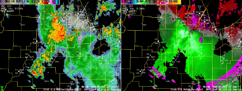 Severe thunderstorms moving into southwest Chicago suburbs at 0111z.