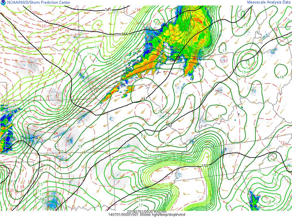 850mb Winds and Moisture