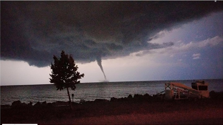Waterspout Northeast of North Chicago over Lake Michigan August 2nd 2015