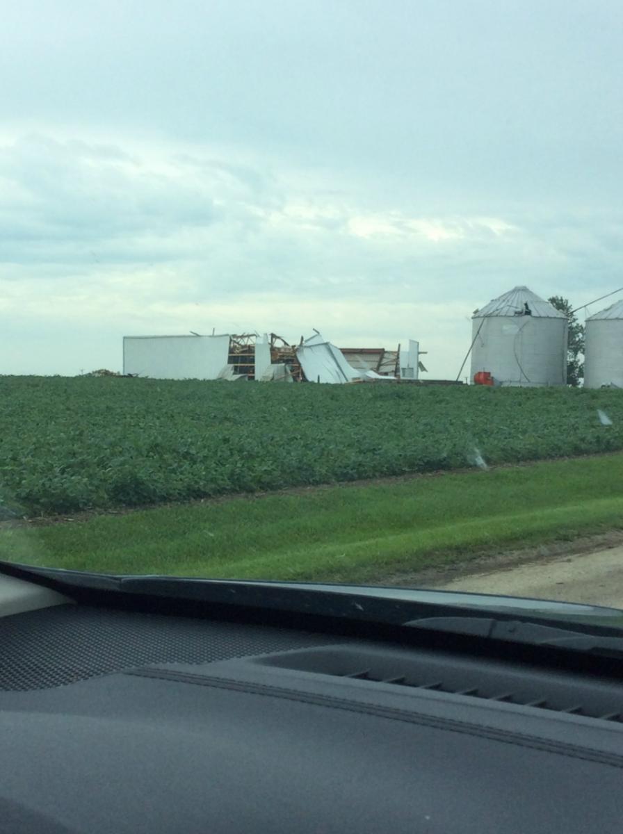 Barn collapsed 5 miles SW of Herscher