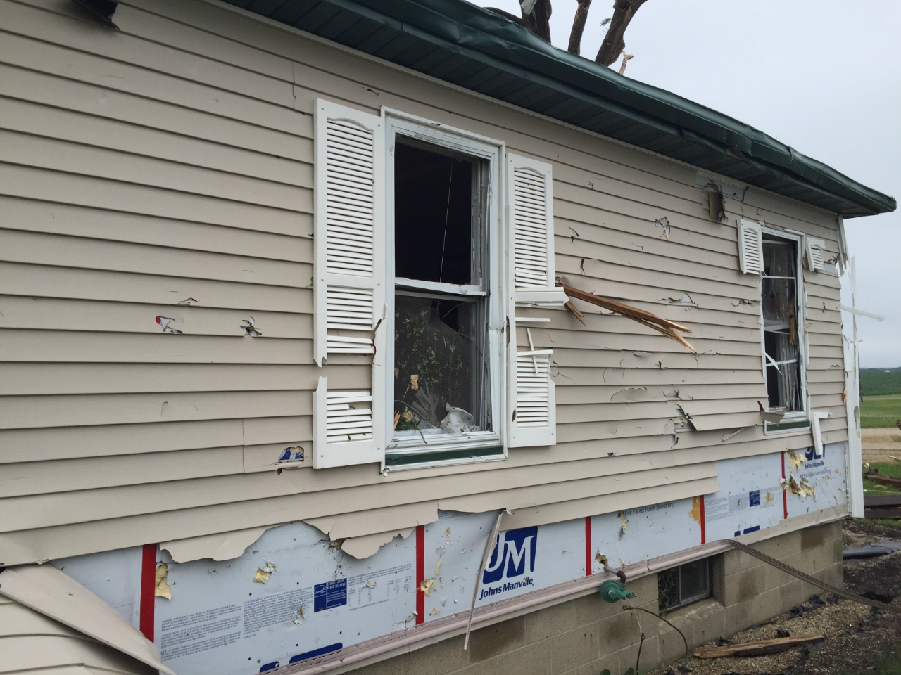Picture of damage in siding