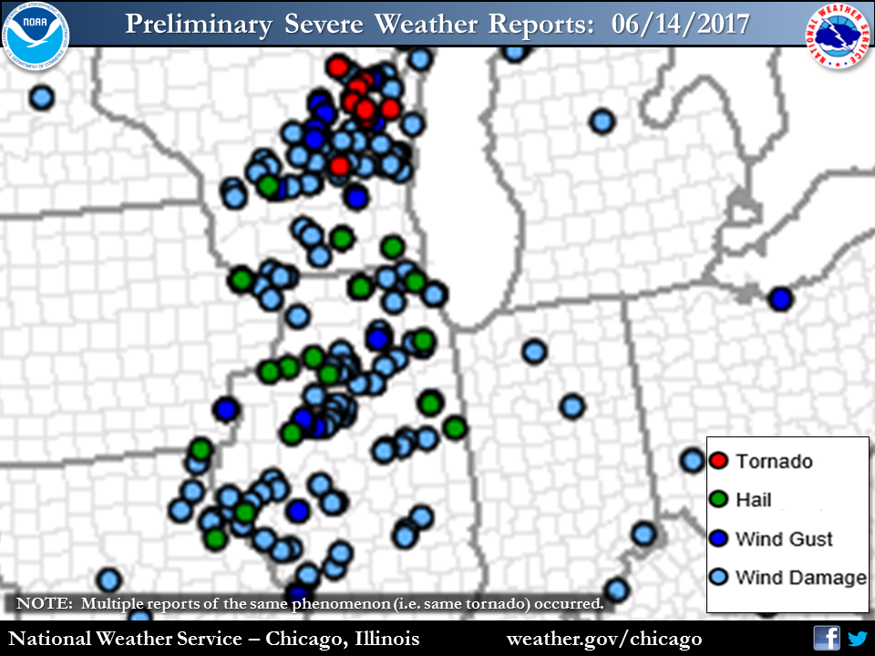 Preliminary Storm Reports for June 14th 2017