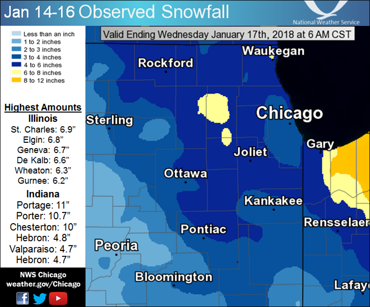 72-hour Snowfall Map